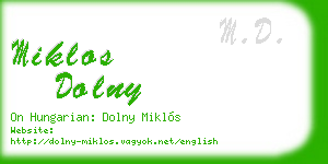 miklos dolny business card